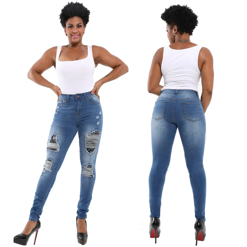 

3Y Spring 2020 New Amazon European And American Fashion Street Hole Jeans