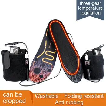 

1 Pair Of Heated Insoles Battery Powered Rechargeable Heated Shoes Insoles Winter Foot Warmers For Men And Women