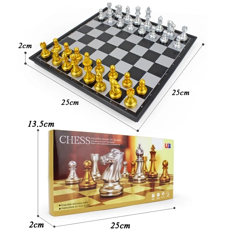 Medieval Chess Sets With Magnetic Large Folding Portable Chess Board 32 Chess Pieces Board Game Chess Figure Sets