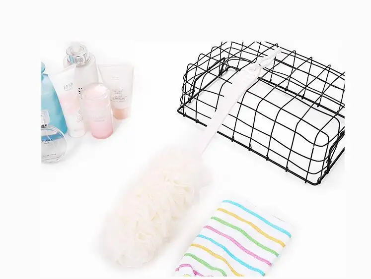Loofah Толстая противоскользящая длинная ручка в европейском стиле, цветная ванна, сетчатая губка для ванной, банная губка, Новая S