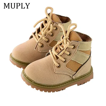 

Children's Martin boots Autumn Winter new fashion boys Booties warm snow Anti-slip soft bottomHigh Quality kids shoes Plus Fur