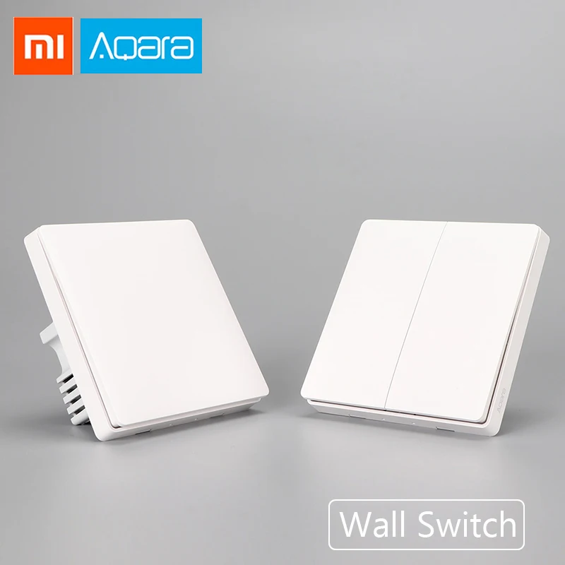Aqara Smart Light Control Fire Wire Zero Line Двойной однокнопочный настенный переключатель ZiGBee 2