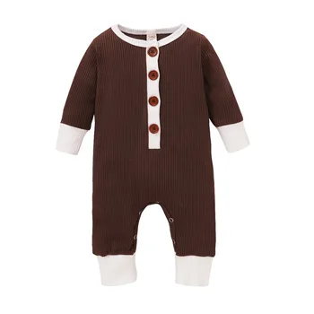 

Autumn Winter Cotton Newborn Rompers Warm Body For Baby knitted Kids Boys Girls Jumpsuit Brown White Toddler Fall Clothing D30