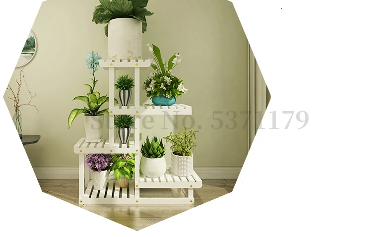 Landing Type Flower Airs Indoor Multi-storey Balcony Solid Wood Shelf Chlorophytum Flowerpot