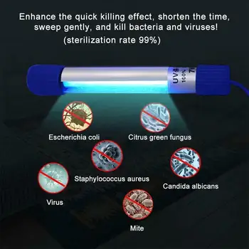 

Ultraviolet Germicidal Light Tube With Fixture UVC Disinfection Sterilizer Kill Dust Mite UV quartz lamp For Hospital Bedroom @E