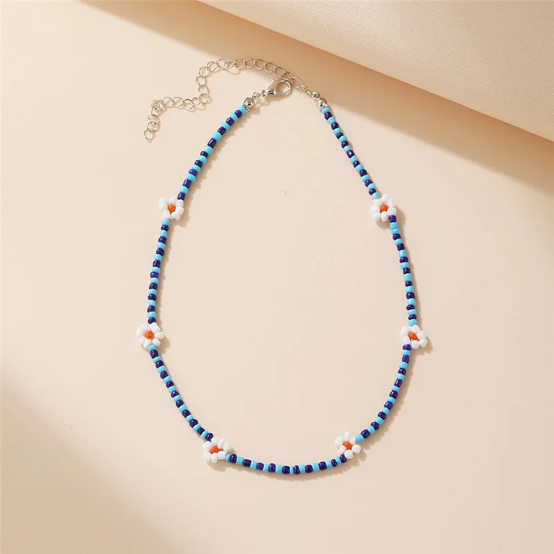 17KM Bohemian Colorful Bead Shell Necklace for Women Summer Short Beaded Collar Clavicle Choker Necklace Female Jewelry