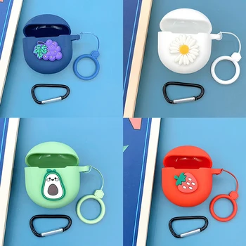 

Cute Fruit Flower Silicone Case for Oneplus Buds TWS Bluetooth 5.0 Headphone Box Shockproof Protective Cover Headset Bag Keyring
