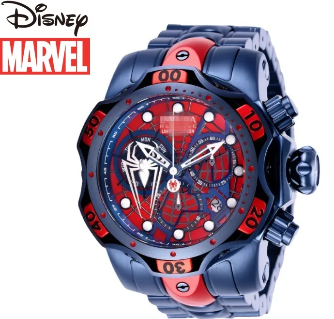Мужские кварцевые часы с большим циферблатом Disney Marvel Человек-паук | Наручные
