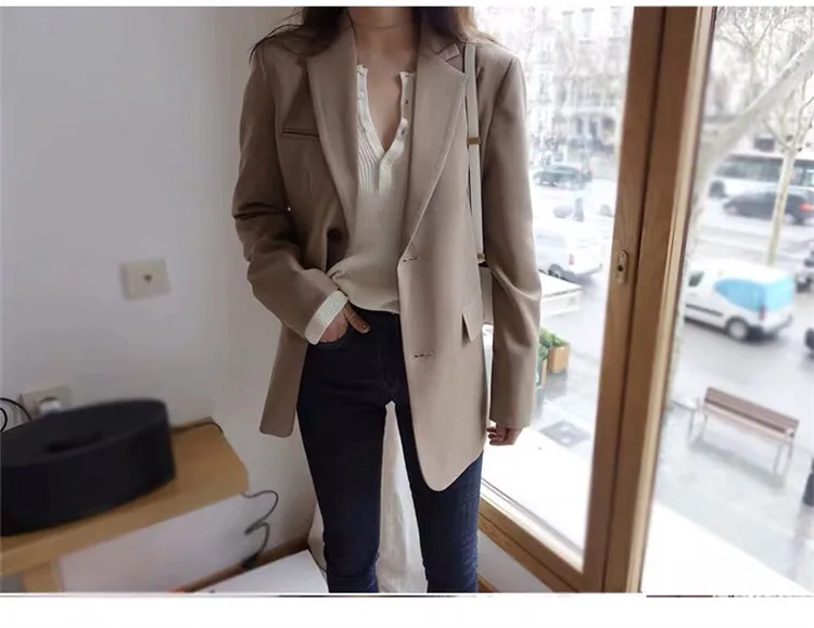 blazer feminino venda quente sólida elegante escritório senhoras clássico das mulheres blazers casual longo único breasted coreano roupas de moda