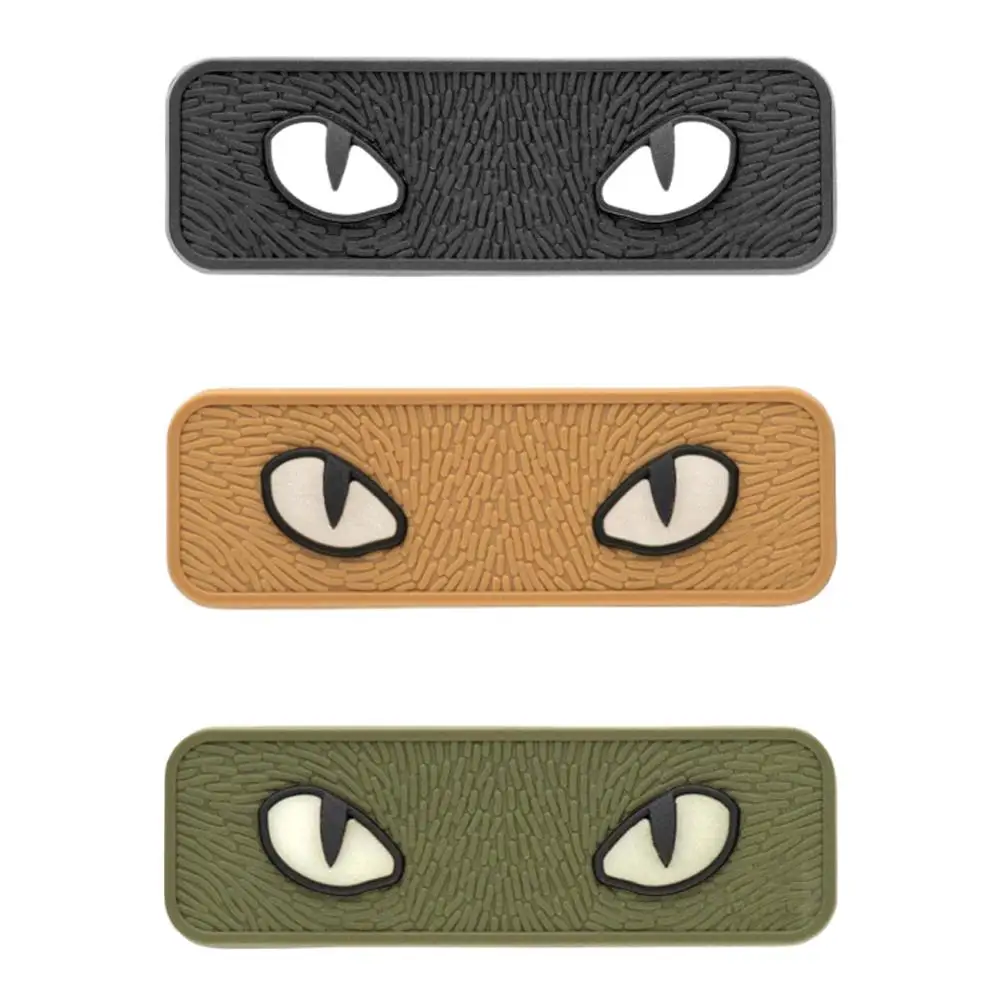 Parche moral táctico sujetadores con gancho, pegatina reflectante para casco, mochila, chaleco, equipo de ventilador militar, ojos de gato luminosos, PVC