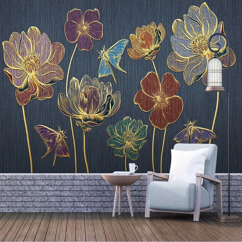 Modern Simple Flowers Wallpaper 3d Plant Photo Wall Murals Living Room  Bedroom Dining Room Luxury Home Decor Papel De Parede 3 D - Wallpapers -  AliExpress