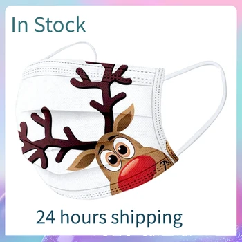 

10/20PC Face Mouth Disposable Masks High-Quality Mascarillas Christmas Printed Mask Breathable Scarf Face Mask Hовый Rод 2021