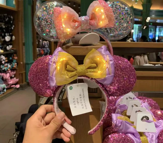 2021 New Disney Headband Christmas For Women Shanghai Disneyland Minnie Ears Bow Donut wreath Christmas Gift For Girls New Year 2