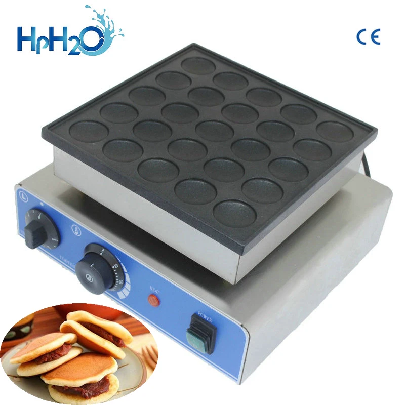Normal mini pancake Одобренный CE 110 В/220 В коммерческий блинница Dorayaki с 25 отверстиями, мини блинная машина, чугунная сковорода с 25 ямочками - Цвет: Normal mini pancake