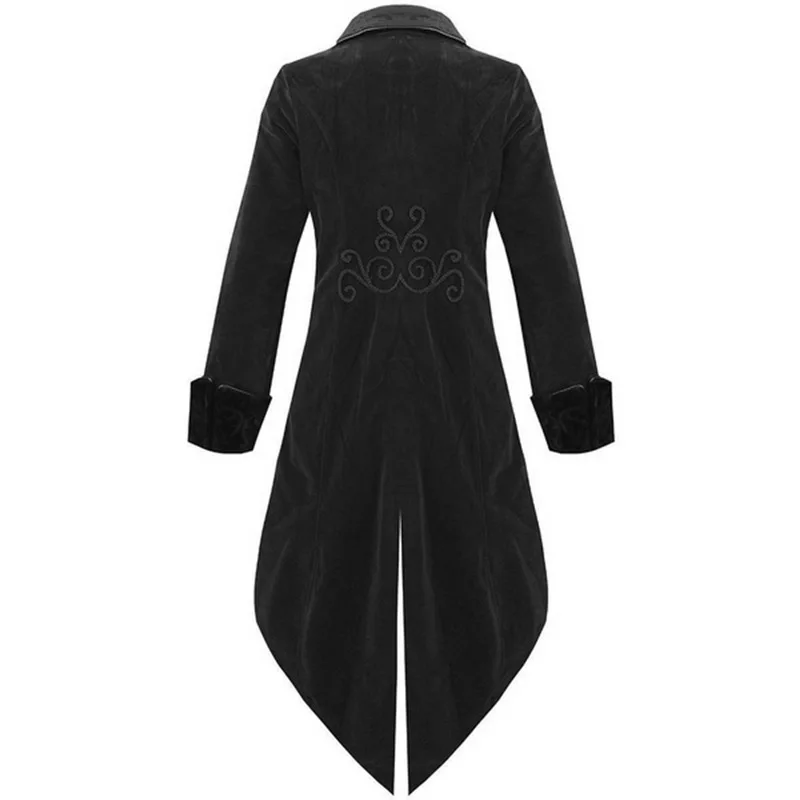 LASPERAL, Мужская винтажная длинная куртка в готическом стиле, осенняя, Ретро стиль, крутой костюм, Тренч, пальто в стиле стимпанк, фрак, пальто на пуговицах для мужчин