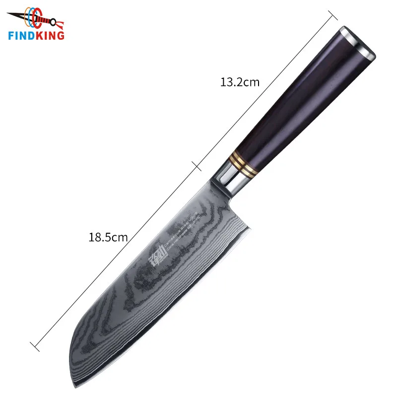 Кухонные ножи Santoku из дамасской стали новинка 2019 японский 7 дюймовый нож ручной
