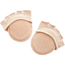 1 пара хлопковых мягких полупады противоскользящая подкладка с открытым носком Heelless подследники с невидимой передней части подушка для ног