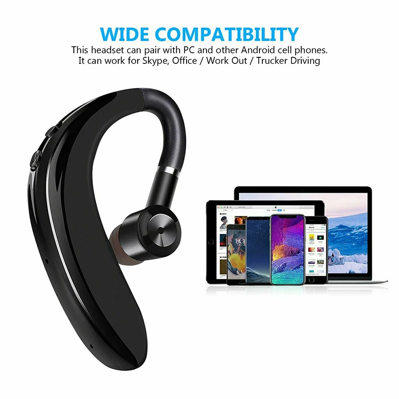 Wireless Earbuds Bluetooth 5 0 Headset Sport Earpiece Bass Headphone Sweatproof Single Headset PUO88