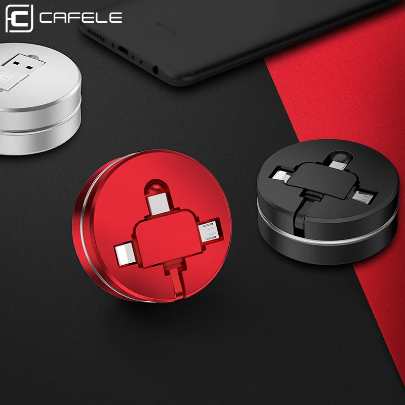 CAFELE USB кабель Быстрая Зарядка Тип c 3 в 1 Выдвижной Micro usb для xiaomi iphone x xr 7 redmi Huawei