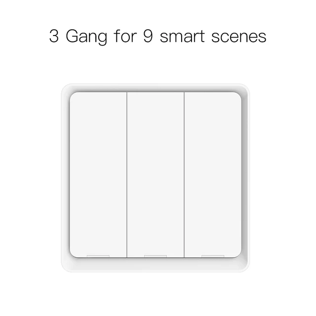 4 Gang Tuya ZigBee Wireless 12 Scene Switch Push Button Controller Battery Powered Automation Scenario for Tuya Devices 3 Gang White
