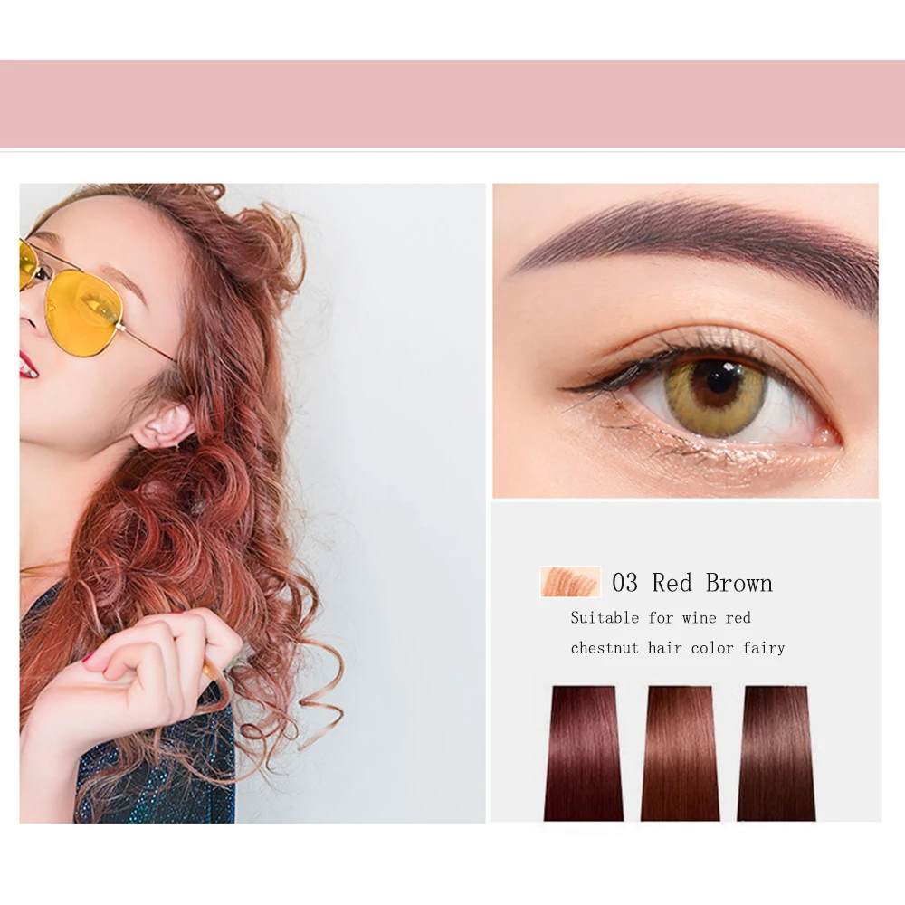 5 цветов жидкая подводка для бровей Карандаш Водонепроницаемый Microblading вилка наконечник тонкий эскиз глаз набор для перманенного макияжа бровей ТИНТ ручка Набор для перманенного макияжа бровей ручка - Цвет: Red