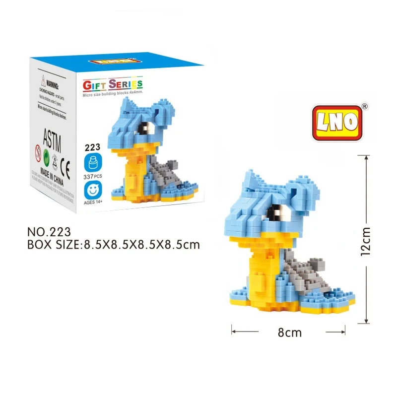 LNO Micro Brick Treecko Jigglypuff Togepi Caterpie Wobbuffet Turtwig DIY Mini Building Blocks Pokemon Figures Toys For Kids