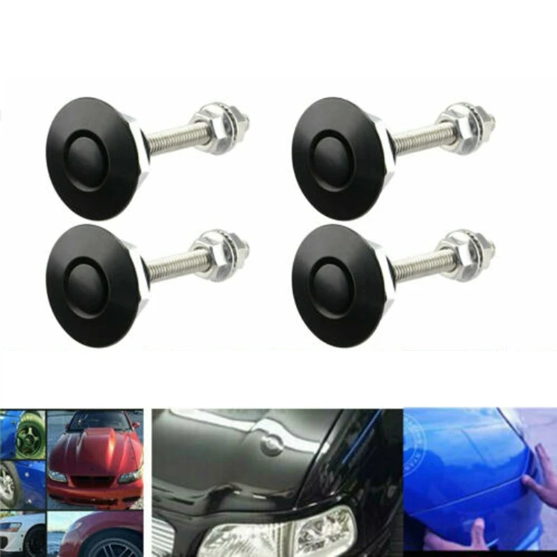 AP68 4PC Push Button Quick Release Hood Pins Lock Clip Car