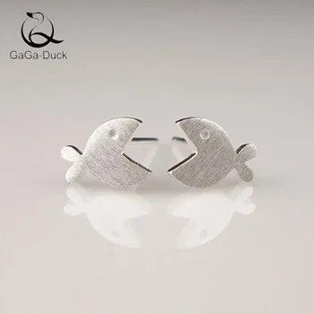 

Element New Fashion Jewelry 925 Sterling Silver Opening Small Fish Anti-allergic Female Stud Earrings E178