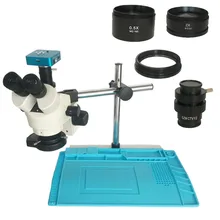 Корабль из Испании 34MP цифровой микроскоп камера 3.5X-90X simul-focal Тринокулярный Стерео микроскоп пайка pcb ремонт телефона