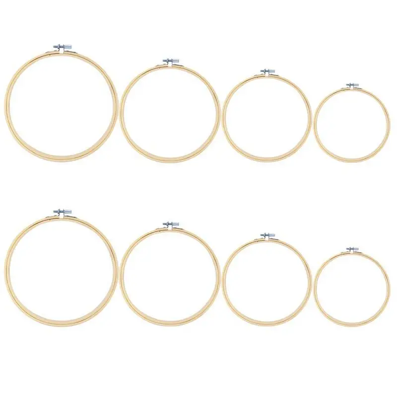 HHO-8Pcs бамбуковые кольца для вышивки крестиком кольца для рукоделия шитья(4 размера