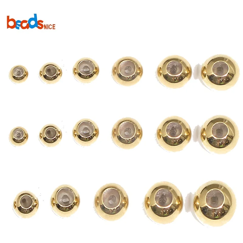 Beadsnice ID39799smt4 2 шт./лот Золотые заполненные 4-10 мм Гладкие Круглые бусины