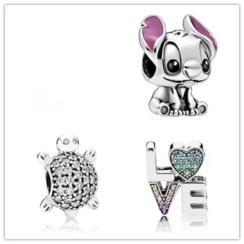 

925 Sterling Silver Charm Lilo & Stitch Charm Charm Bead Fit Women Pan Bracelet & Necklace Diy Jewelry