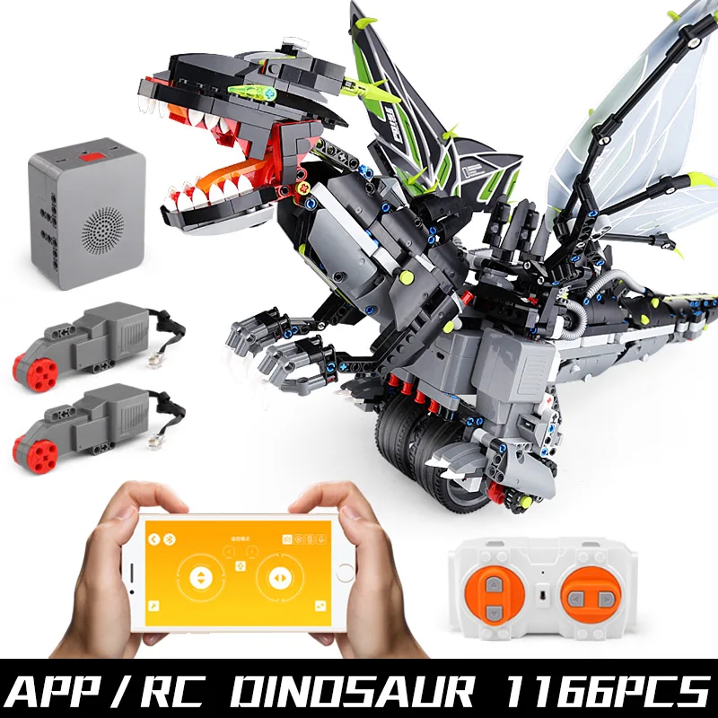 Yeshin приложение Голосовое управление игрушки с музыкой compayitble с 70612 Mecha Dragon набор строительных блоков Кирпичи сборки Программирование игрушки - Цвет: 1166PCS