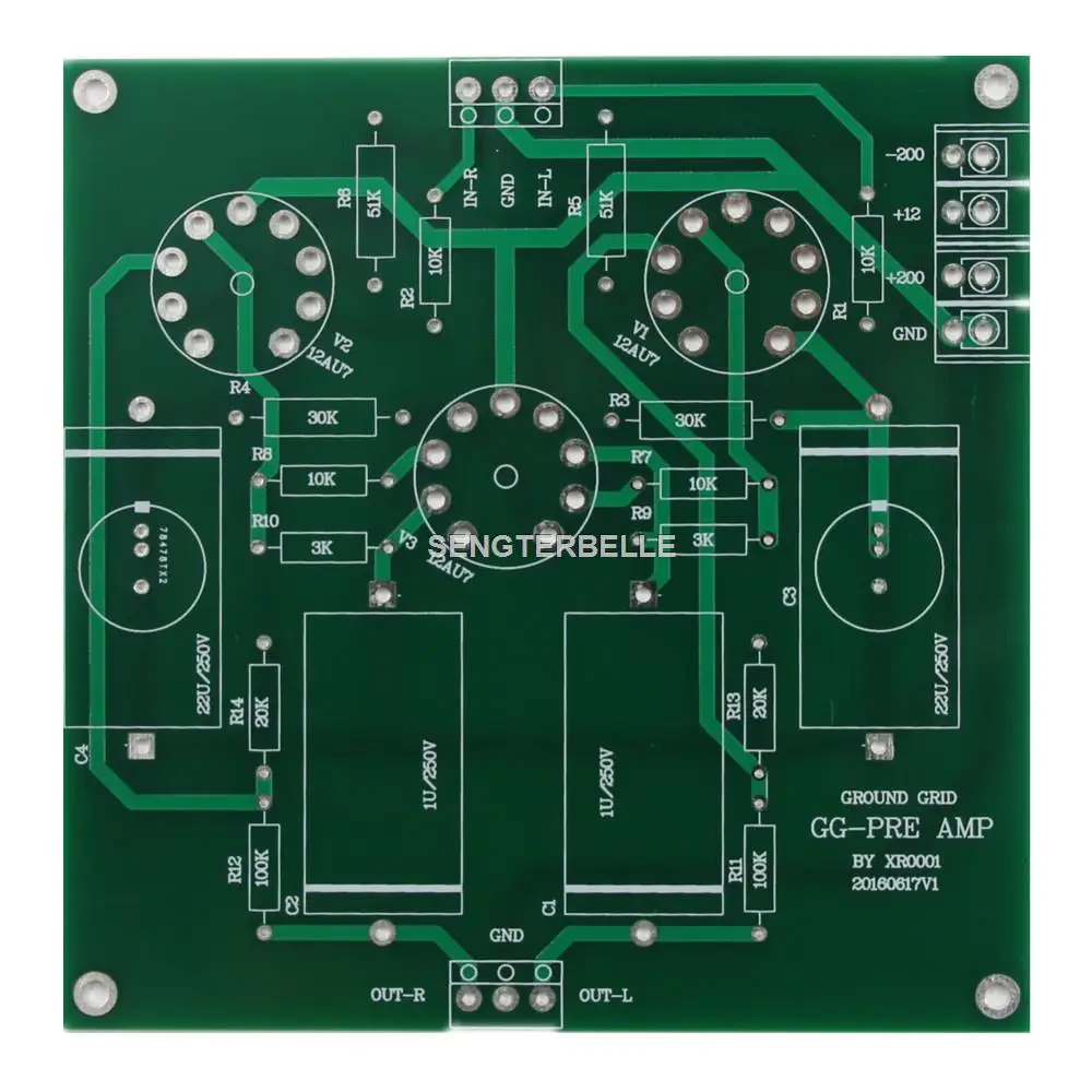 

1PC Hifi 12AU7 Tueb Preamp Board Pcb Base On Ground Grid Circuit