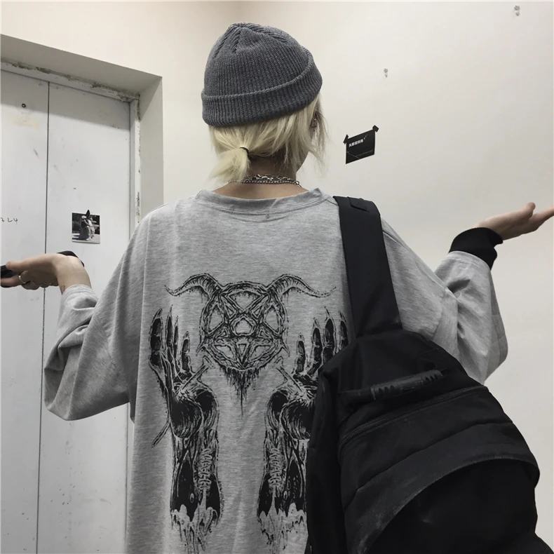 Woherb Женская и мужская пара Harajuku футболка свободная Половина рукава футболки с принтом корейские Топы Женская 23215