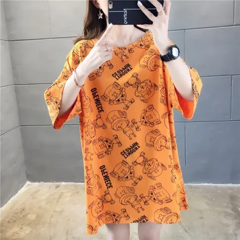 

Oversized Anime Tee Women Graphic T Shirt Tony Tony Chopper Tshirt for Ladies Long Top Ulzzang Harajuku Cute Kawaii One Piece