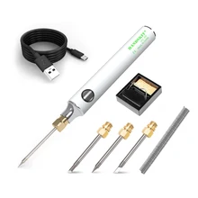 

USB Soldering Iron Temperature Adjustable Welding Heater Heating Weld Solder Portable Repairing Rework Tools with 3 Tips