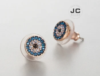 

New Fashion Charms Silver 925 Original Copy Jewelry,SWAN DUO New Demon Eye Studs Fashion Stud Earrings For Women With Logo Gift