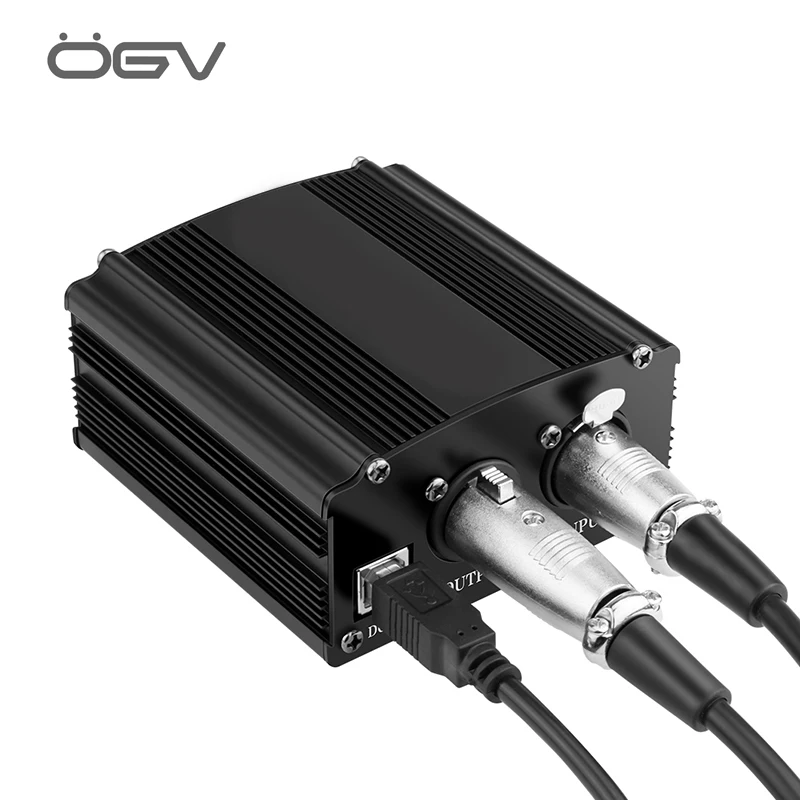  El nuevo 48v Usb Phantom fuente de alimentación Cable Usb2.0 Cable de micrófono de doble enchufe pa