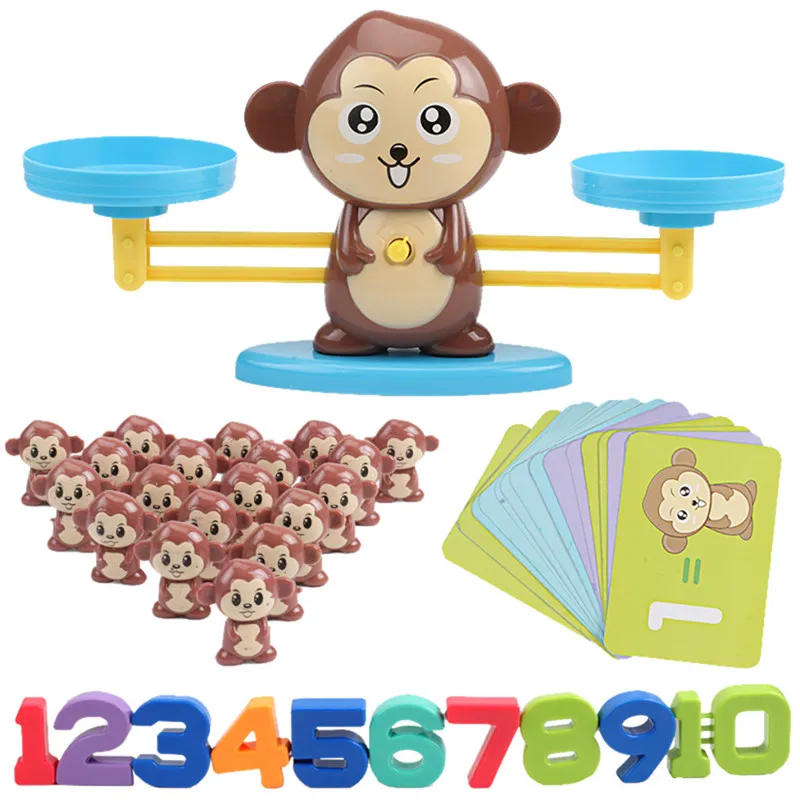 

Math Match Game Board Toys Monkey Digital Balance Scale Toy Kids Educational Toy Addition Subtraction Math Toys