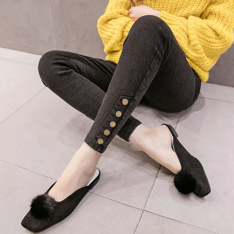 

Maternity Clothes Jeans 2020 Spring New Style Korean-style Fashion Mom Skinny Capri Pants Outer Wear Base Pregnant Women Materni