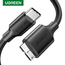 Cabo usb c para micro b 3.0 ugreen, fio de sincronização rápida de dados para macbook e disco rígido unidade de estado sólido hdd ssd usb tipo c, micro cabo b