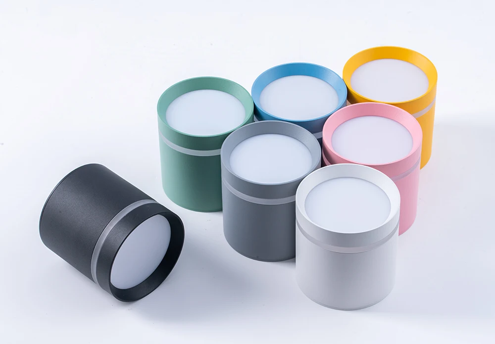 Colorful LED Downlight AC110V 220V Surface Mounted Downlight COB Spotlight 7W 12W 15W Ceiling Decorative Lighting Fixtures