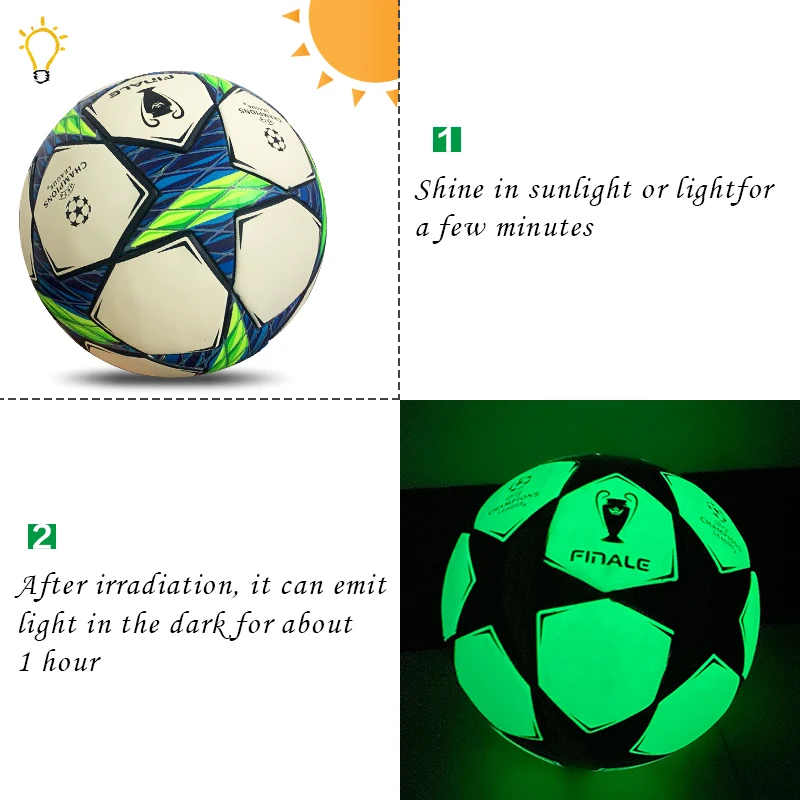 Professional Seamless Luminous Soccer Ball Size 4 /5 League Match Training Football Game Balls futbol voetbal bola de futebol Professional Seamless Luminous Soccer Ball Size 4 /5 League Match Training Football Game Balls futbol voetbal bola de futebol