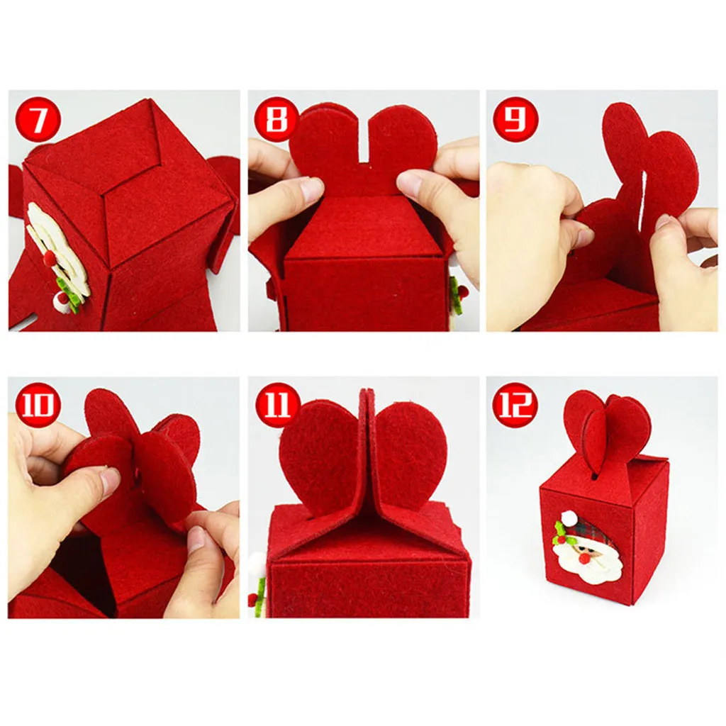 Foldable Candy Gift Bag Claus Merry Christmas Candy Gift Boxes Non-woven Christmas Decoration Gift Bag Gifts Decor PP3