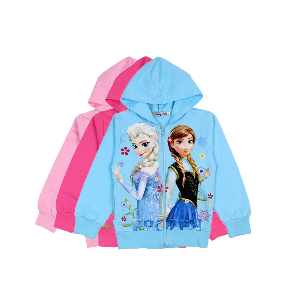 Disney Frozen/ хлопковое пальто для девочек; кардиган; сезон весна-осень; Детская рубашка с капюшоном; детская толстовка; куртка; Верхняя одежда для девочек
