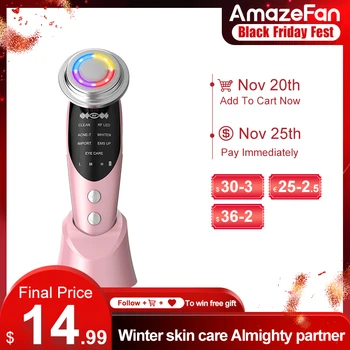 AmazeFan 7in1 Face Massager RF EMS Mesotherapy Electroporation lifting Beauty Device LED Skin Rejuvenation Remover Wrinkle 1