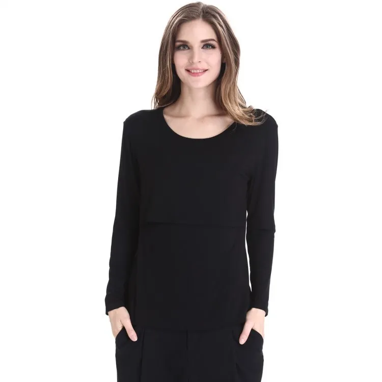 Pure Cotton Confinement Serve Lactation Clothes Long Sleeve Nurse Jacket Pregnant Clothes Rendering A Sweater Maternity Dress