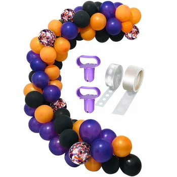 

129Pcs Halloween Confetti Latex Balloon Arch Kit Garland Halloween Party DIY Decor
