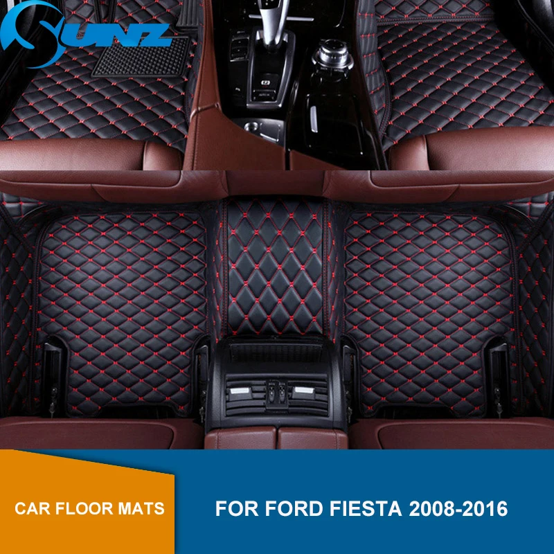 Leather Car floor mat For Ford Fiesta 2008 2009 2010 2011 2012 2013